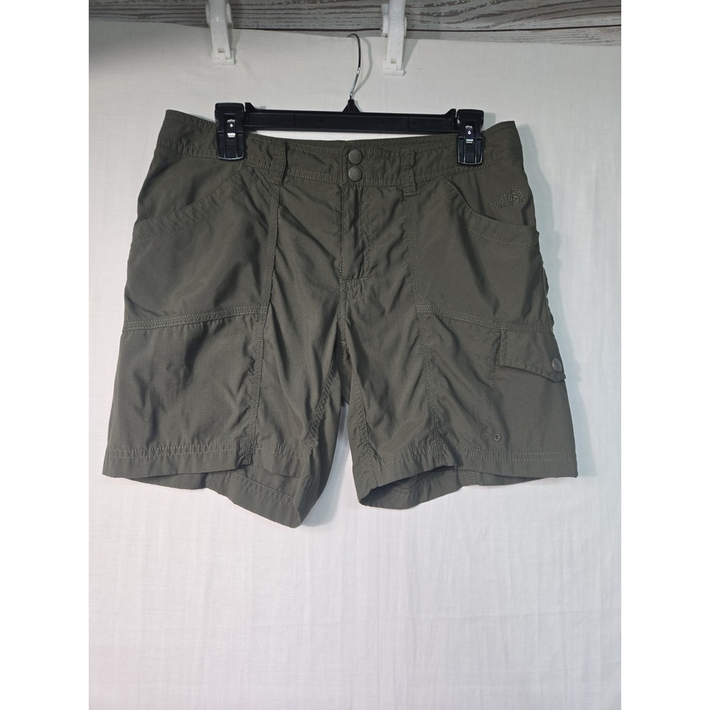 The North Face Women's Green Packable Cargo Hiking Shorts Size 6 Drawsting Nylon